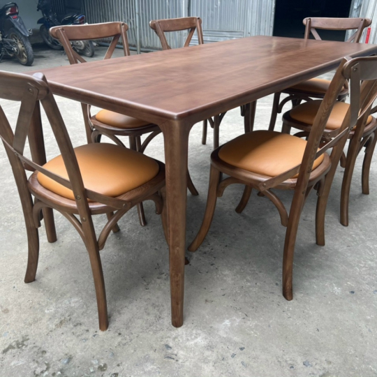Bộ bàn ăn neva kết hợp với nhiều loại ghế