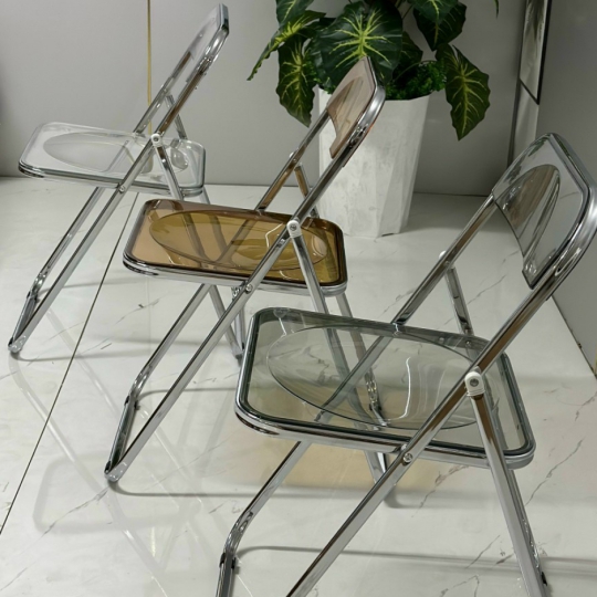 ghế mặt nhựa trong suốt khung inox 304